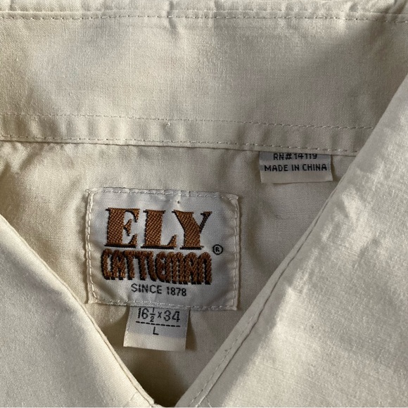 Vintage Ely Cattleman Pearl Snap Shirt Long Sleeve Men's Sz 16.5 34/ L - Picture 4 of 7